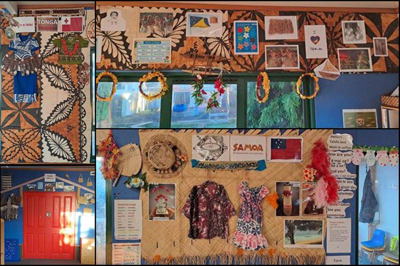 Walls of the service – each wall shows a separate Pacific culture by items and artworks.